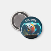 PERSONALISIERTER ÜBERRASCHTER SÜßER FISCH MAGNET (Vorderseite/Rückseite)