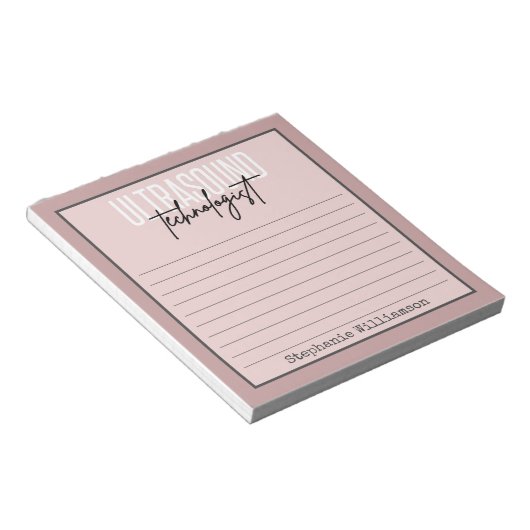 Personalisierter Ultraschalltechniker Notizblock (angewinkelt)