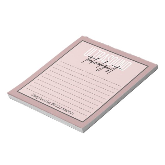 Personalisierter Ultraschalltechniker Notizblock (Rotiert)