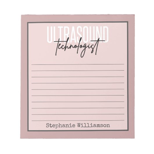 Personalisierter Ultraschalltechniker Notizblock (Vorderseite)