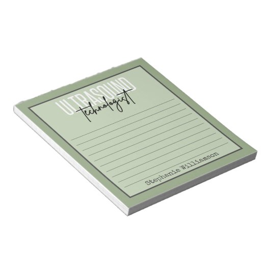 Personalisierter Ultraschalltechniker Notizblock (angewinkelt)