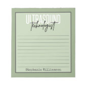 Personalisierter Ultraschalltechniker Notizblock (Vorderseite)