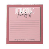 Personalisierter Ultraschalltechniker Notizblock (Vorderseite)
