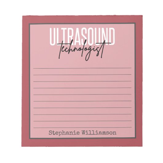 Personalisierter Ultraschalltechniker Notizblock (Vorderseite)