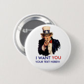 Personalisierter Uncle Sam Button (Vorne & Hinten)