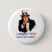 Personalisierter Uncle Sam Knopf Button (Vorderseite)