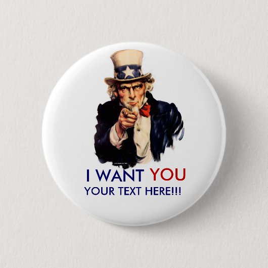 Personalisierter Uncle Sam Knopf Button (Vorderseite)