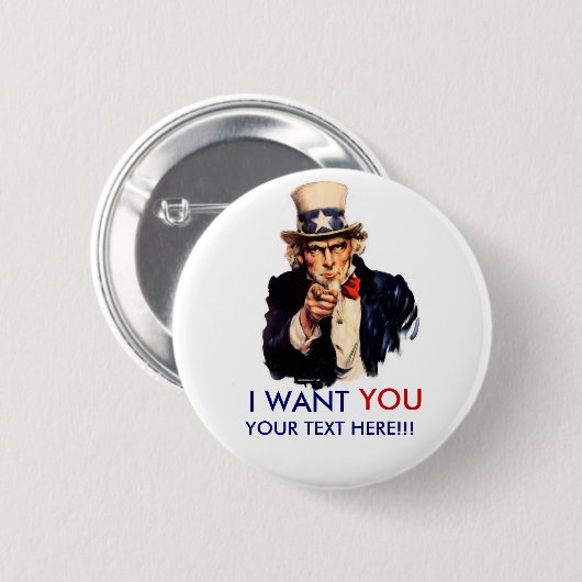 Personalisierter Uncle Sam Knopf Button (Vorne & Hinten)
