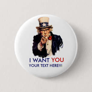 Personalisierter Uncle Sam Knopf Button