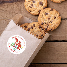 Personalisierter und heller Retro-Urlaub Runder Aufkleber