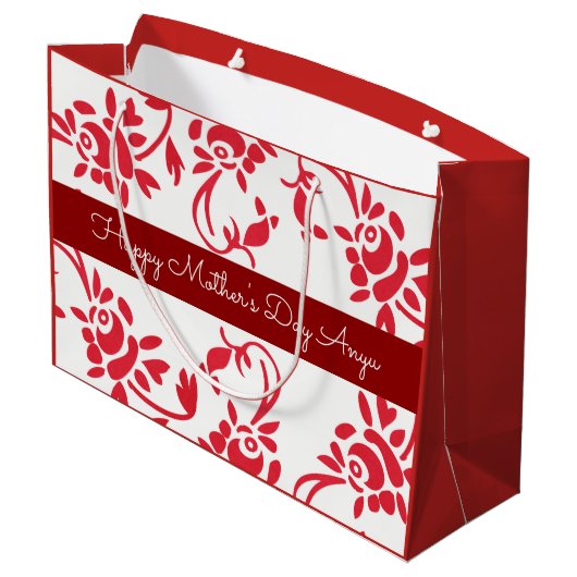 Personalisierter ungarischer Mehrzug Große Geschenktüte (Rückseite Schrägansicht)