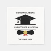 Personalisierter Uni-Abschluss Cap Diploma Serviette (Vorderseite)