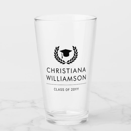 Personalisierter Uni-Abschluss Elegante Glas (Vorderseite)