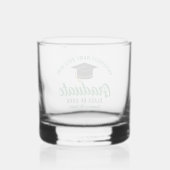 Personalisierter Uni-Abschluss Grüner Abschluss Whiskyglas (Rückseite)