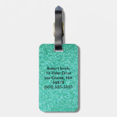 Personalisierter Unicorn-aquamariner Gepäckanhänger (Rückseite vertikal)