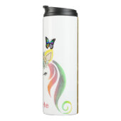Personalisierter Unicorn-Gesichts-Pastell-und Thermosbecher (Nach rechts gedreht)