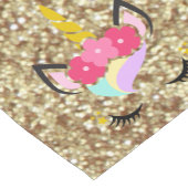 Personalisierter Unicorn Gold Glitzer Tischläufer (Ecke)