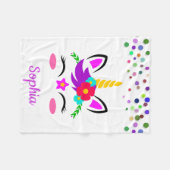 Personalisierter Unicorn mit Pony Fleecedecke (Vorderseite (Horizontal))