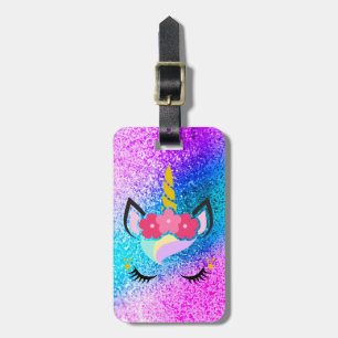 Personalisierter Unicorn Ombre Gepäckanhänger