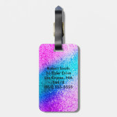 Personalisierter Unicorn Ombre Gepäckanhänger (Rückseite vertikal)