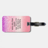 Personalisierter Unicorn Ombre Gepäckanhänger (Rückseite horizontal)