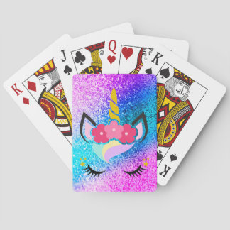 Personalisierter Unicorn Ombre Glitzer-Spielkarten Spielkarten