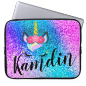 Personalisierter Unicorn Ombre Laptopschutzhülle (Vorderseite)