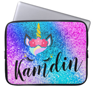 Personalisierter Unicorn Ombre Laptopschutzhülle