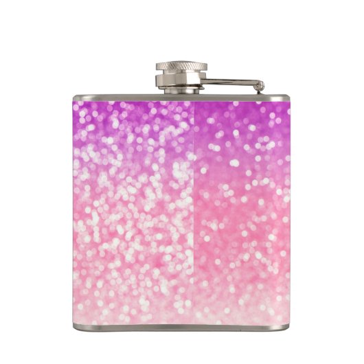 Personalisierter Unicorn Ombre verblassen Flachmann (Rückseite)