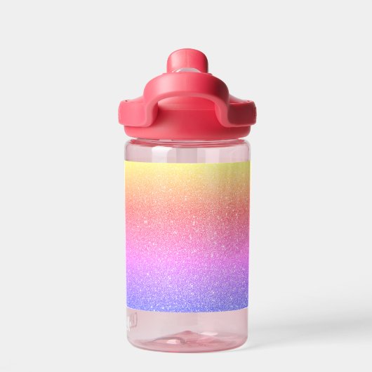 Personalisierter Unicorn Regenbogen Glitzer Sparkl Trinkflasche (Rückseite)