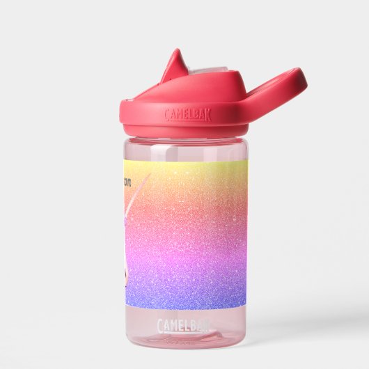 Personalisierter Unicorn Regenbogen Glitzer Sparkl Trinkflasche (Links)