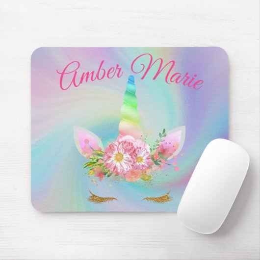 Personalisierter Unicorn-Regenbogen-sich hin- und Mousepad (Mit Mouse)