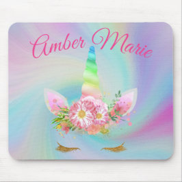 Personalisierter Unicorn-Regenbogen-sich hin- und Mousepad