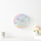 Personalisierter Unicorn scherzt Wand-Uhr Runde Wanduhr (Zuhause)