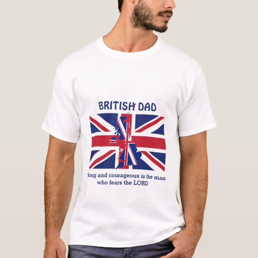 Personalisierter UNION JACK britischer Vater T-Shirt (Vorderseite)