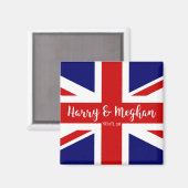 Personalisierter Union Jack | Königliche Hochzeit Magnet (Vorderseite/Rückseite)