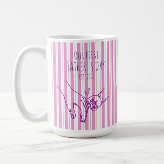 Personalisierter Unser erster Vatertag-Becher Kaffeetasse (Links)