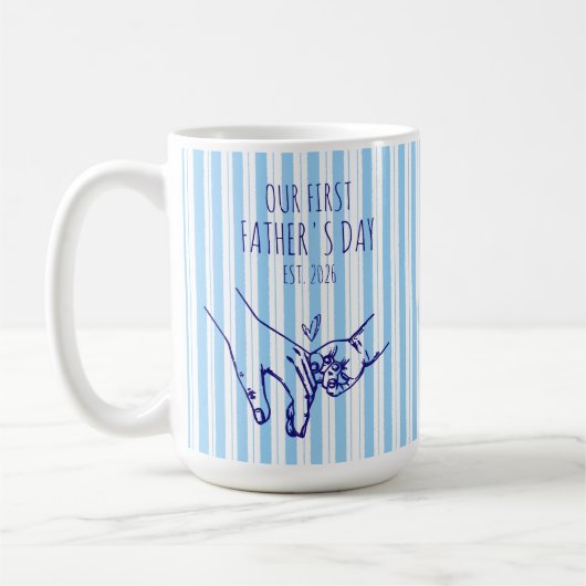 Personalisierter Unser erster Vatertag-Becher Kaffeetasse (Links)