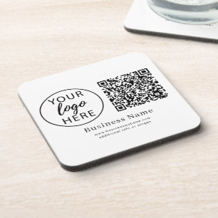 Personalisierter Unternehmenslogo-QR-Code-Name Getränkeuntersetzer