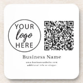 Personalisierter Unternehmenslogo-QR-Code-Name Getränkeuntersetzer (Vorderseite)