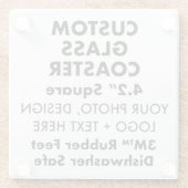 Personalisierter Untersetzer aus Edelglas mit Gumm (Rückseite)