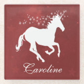 Personalisierter Untersetzer aus Rotglas (Vorderseite)