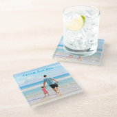 Personalisierter Untersetzer des Foto-Glases (Schrägansicht)