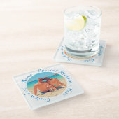 Personalisierter Untersetzer des Foto-Glases (Schrägansicht)