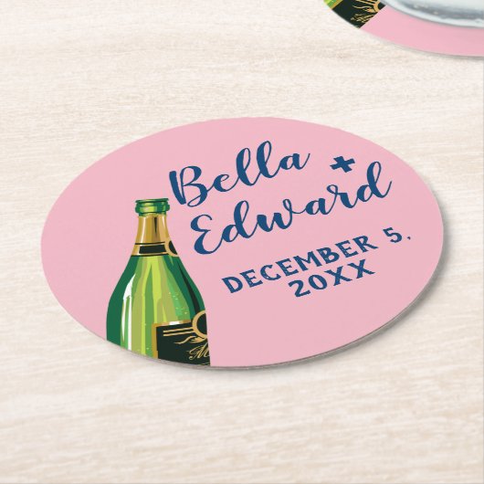 personalisierter Untersetzer für Champagner (Angewinkelt)