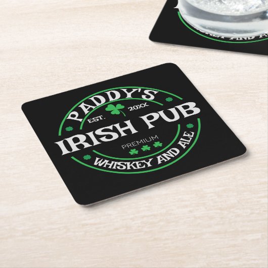 Personalisierter Untersetzer für Irish Pub (angewinkelt)