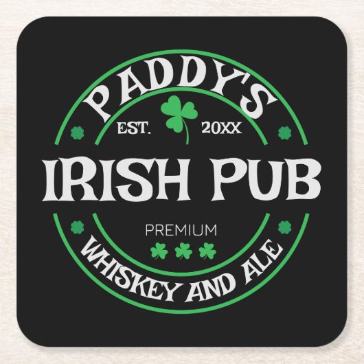 Personalisierter Untersetzer für Irish Pub (Vorderseite)
