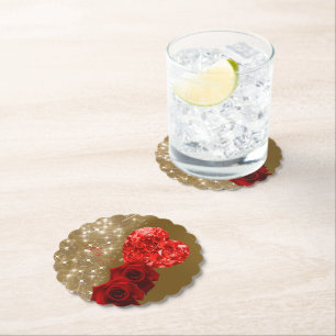 Personalisierter Untersetzer für Red Diamond Rose