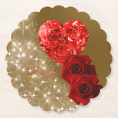 Personalisierter Untersetzer für Red Diamond Rose (Vorderseite)