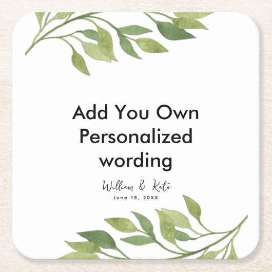 personalisierter Untersetzer im botanischen Stil (Vorderseite)